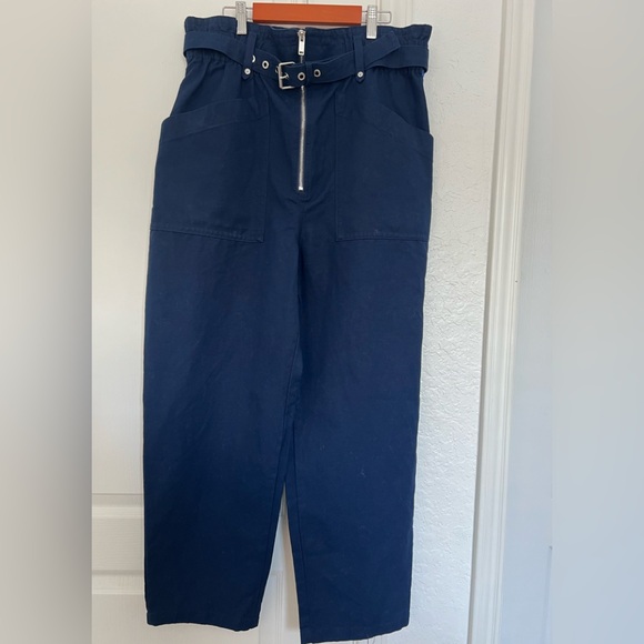 NWT Banana Republic Linen blend Paperbag Waist Trousers | navy | 12 - Picture 5 of 16